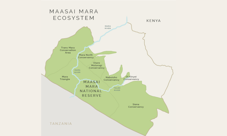 Map Kenya Masai Mara 